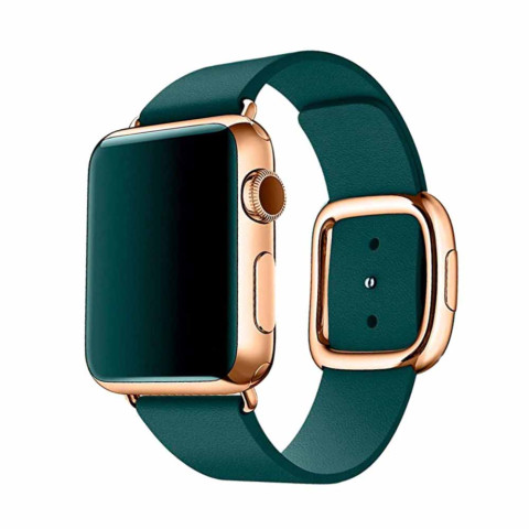 Кожаный ремешок Modern Buckle Leather для Apple Watch 38/40/41mm Gold/Forest green Кожаный ремешок Modern Buckle Leather для Apple Watch 38/40/41mm Gold/Forest green